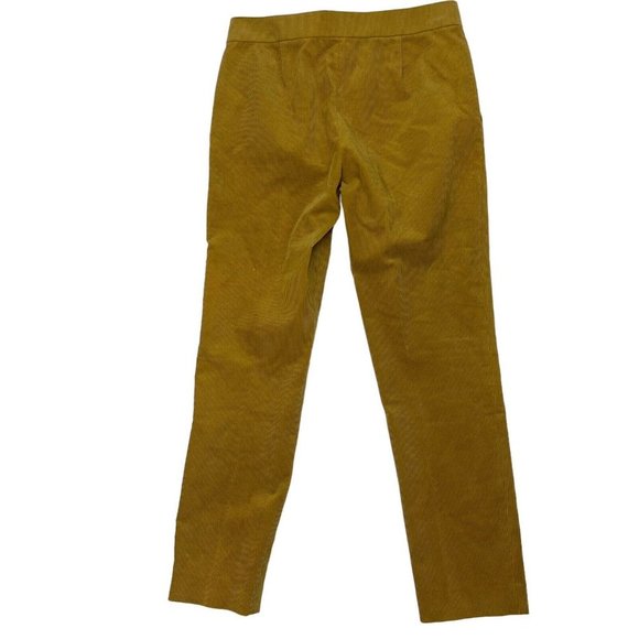Tory Burch Size 28 Golden Mustard Corduroy Trouser Pants Stitched Crease - Picture 2 of 6
